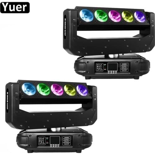 2Pcs/Lot Beam Moving Head Light 5x20W RGBW 4IN1 LED DJ Disco Light Strobe Effect CMY Color Mixing DMX512 For Party Club Lights
