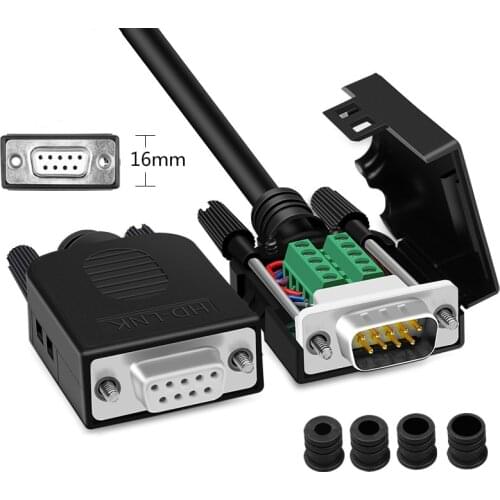 DB9 Connector RS232 Male/Female D-SUB 9 Pin Plug RS485 Breakout Terminals 21/24 AWG Wire Solderless COM Connectors DB9