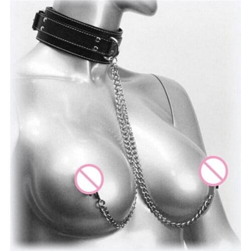 Adult sex toys bondage nipple breast clip leather fetish collar for women hot erotic toys sex slavery BDSM Sex toys for Couples