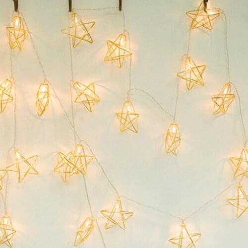 1.5m Five Pointed Star LED String Lights Holiday Lighting Fairy Garland For Christmas Tree Wedding Party Decoration