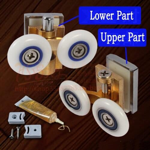 Shower Rooms Cabins Pulley Shower Room Roller /Runners/Wheels/Pulleys Diameter 25.5mm,Thickness 5.5mm, Copper material. 4pcs/lot