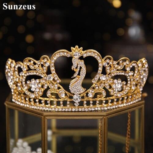 Princess Tiaras and Crown with Gold Color Elegant Ballet Girl Decorative Girls Hair Jewelry Bridal Wedding Hairwear HD57