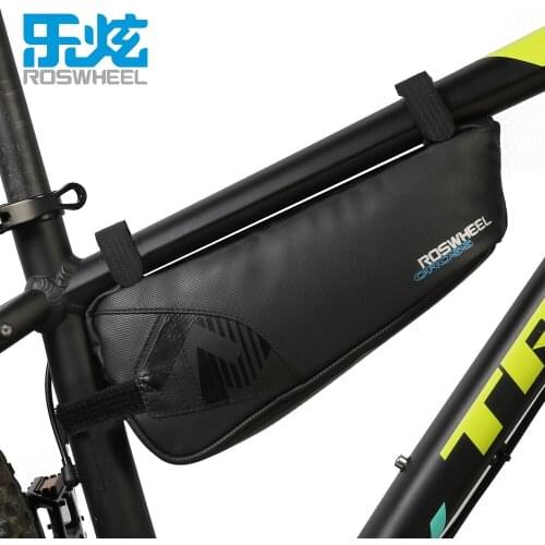 Roswheel Bicycle Bags 121454 Nylon Full Waterproof Bike upper tube bags Cycling Triangle Saddle Bags Accessories CROSS SERIES
