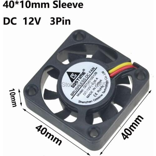 100 PCS LOT Gdstime Radiator Cooling Fan 40mm 40 x 40 x 10mm 4010 DC 12V 3Pin PC Computer Case Fans