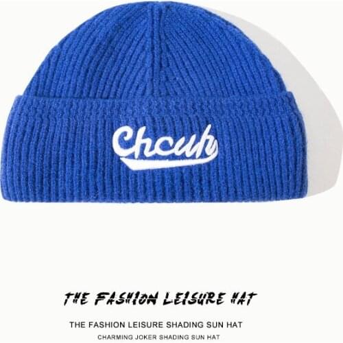 2021 New Autumn Winter Personality Street Letter Printing Knitted Hat for Man and Woman Black Grey Green Black Melon Cap Hats