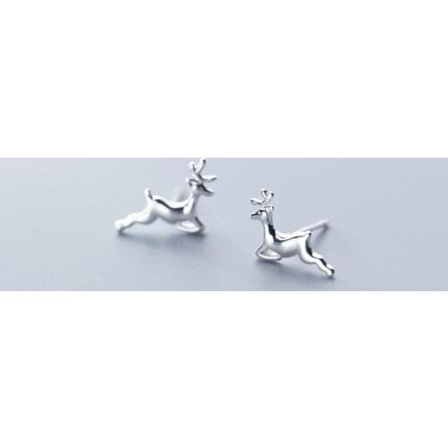 MloveAcc Lovely Deer Stud Earrings 925 Sterling Silver Earrings for Women Korean Earrings Fashion Jewelry 2019