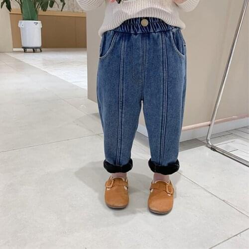 Winter Baby Boys Warm Jeans Children New Casual High Quality Thicken Plus Velvet Straight Denim Pants For Boys Pants 1-6Yrs#36