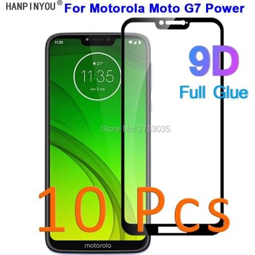 10 Pcs/Lot For Motorola Moto G7 Power 6.2" 5D 6D 9D Full Glue Cover Toughened Tempered Glass Film Screen Protector Guard