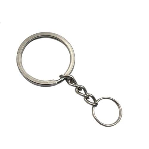 10pcs Polished Silver Color 30mm Keyring Keychain Split Ring With Short Chain Key Rings Key Chains Accessories Outdoor Tools