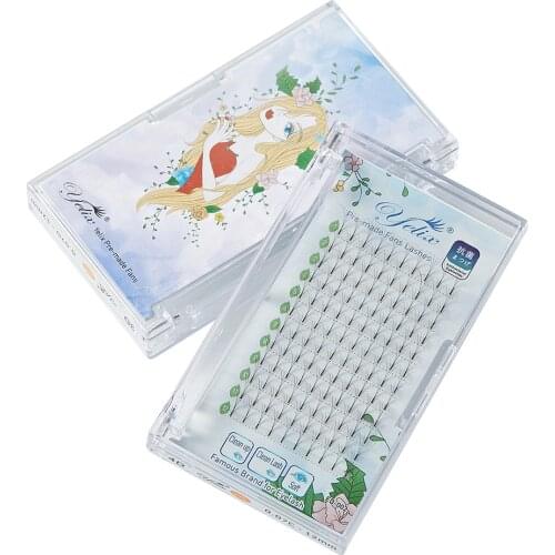 12Lines Premade Volume Fans Long Stem Faux Mink Premium Individual Eyelash Extension Handmade Natural Pre Made Lashes Extensions