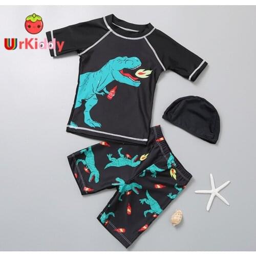 3 Pieces Kids Dinosaur Swimsuit Children Boy Girl Swimwear Swimming Set Swimsuit for Baby Girl