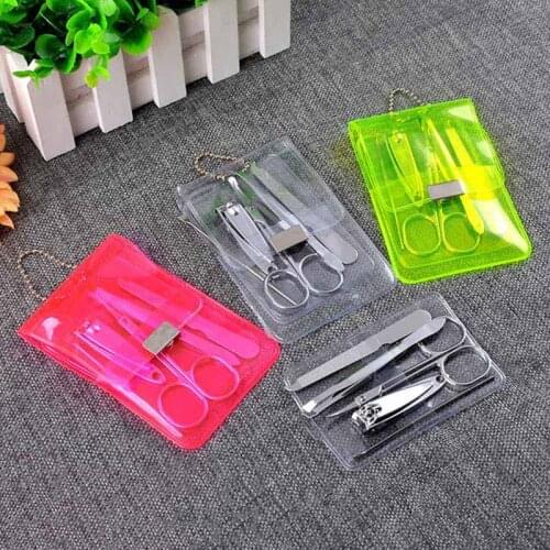 5pcs Stainless Steel Pedicure Scissors Tweezer Knife Ear Pick Utility Nail Care Set Nail Clipper Kit Manicure Set #M7121