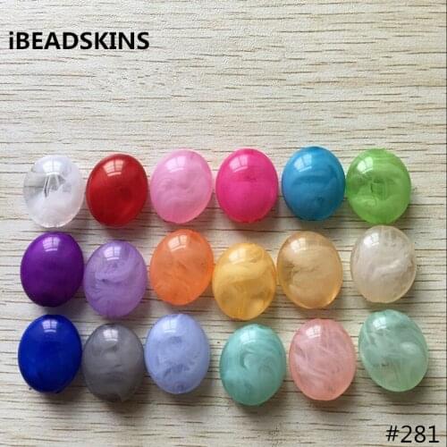 Newest (choose color) 24X20mm 155pcs/lot or so Acrylic marble effect oval beads #281(Design as shown)