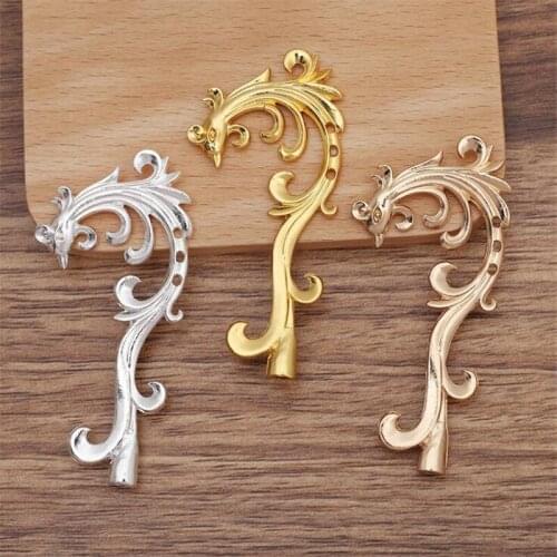 DIY Jewelry Accessories 68*32mm Alloy Headdress Materials Flower Slice Charms For Jewelry Making