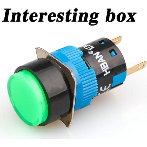 Free shipping laser lettering 16mm LED power signal indicator 6V12V24V36V220 DIY handmade accessories