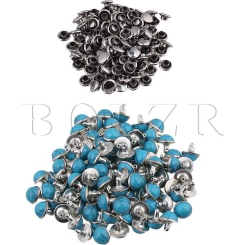 BQLZR 100pcs Dia 8cm Blue Turquoise Rivets Rapid Rivets Studs Craft Supplies