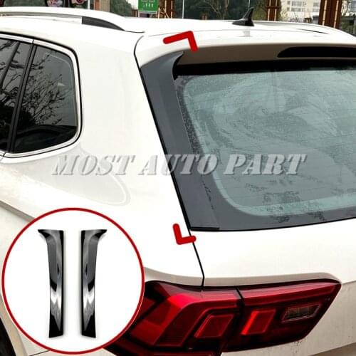 Black Rear Window Spoiler Side Wing Trim Cover For Volkswagen VW Tiguan MK2 2017-2020 2pcs Car Decoration Car Trim
