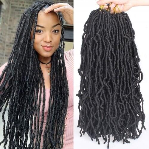 DAIRESS Nu Locs Crochet Hair for Black Women Synthetic Braiding Hair Goddess Faux Locs Crochet Hair Extensions Dreadlocks Hair
