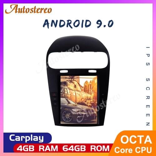 For Dodge Journey For Fiat Freemont Tesla style Android 9.0 4G car GPS Navigation radio tape recorder headunit Multimedia player