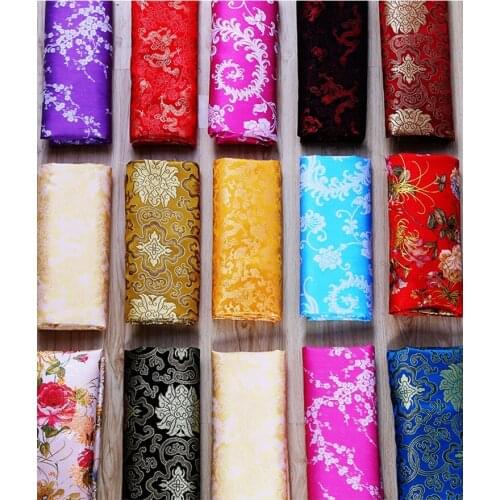 Home Sewing Brocade Cloth Satin Cheongsam Clothing Quilt Fabric National Costume Sachet Artificial Silk Brocade Cloth Fabric