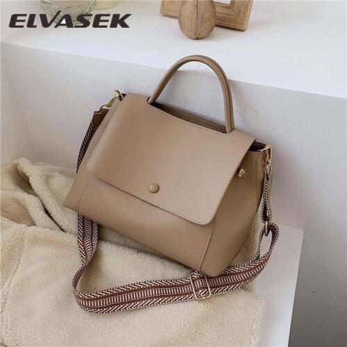 ELVASEK 2020 Women Large Capacity Handbags Bag Female Retro Daily Lady Elegant Handbags Women PU Shoulder Bag womens bag
