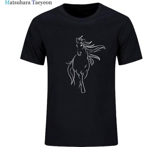 New Summer Fashion Creative Horse Cotton T-shirt Print Mens T Shirt Casual Funny T Shirts Short Sleeve Tops Tee