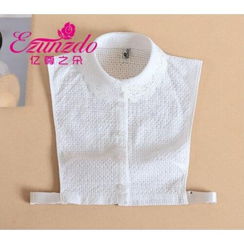 Quality Shirt Collar pink stand Collar Men Women Vintage Lace Ladies False Blouse False Collar womens blouse White Solid cotton