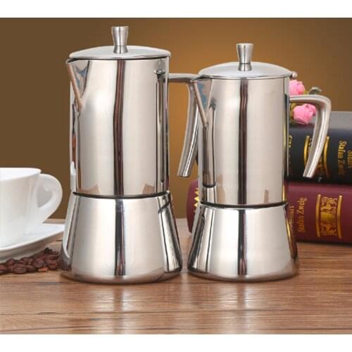 Coffee Pot 200ML/300ML Mocha Pot 304#Stainless Steel Coffee Maker Kitchen Coffee Percolator Mocha Pot Drink Kettle