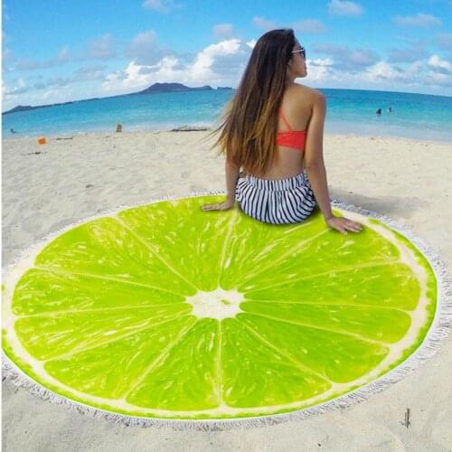 Lovely High Quality Round Fruit Style Beach Carpet Yoga Mat Towel Sea Blanket Eco-friendly for Beach
