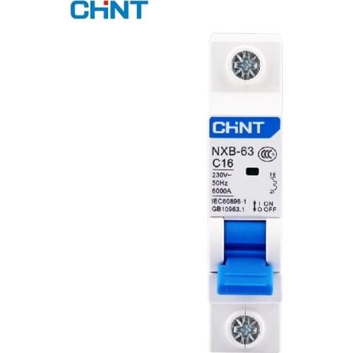 CHNT NXB-63 Miniature circuit breaker MCB 6kA type C 1P 220V 230 V 240V 1A 2A 3A 4A 6A 10A 16A 20A 25A 32A 40A 50A 63A