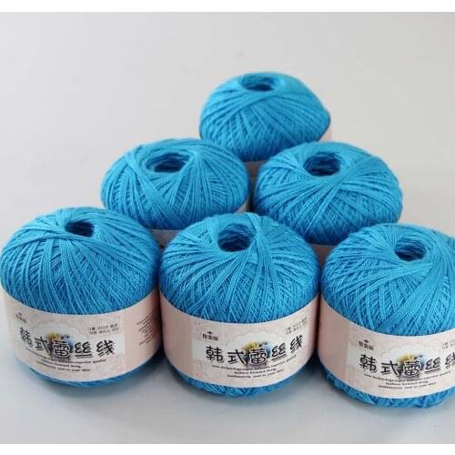 New Soft 6ballsx50g Hand Cotton Lace Wool Yarn Crochet Shawl Scarf Knitting 16116 Royal Blue