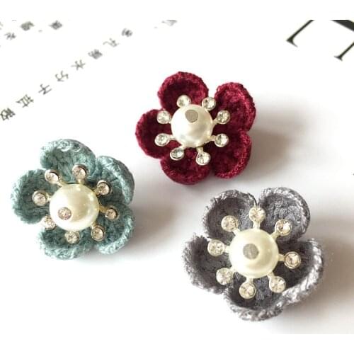 New flower buttons Fashion cashmere buttons Cute little buttons for clothes decoration Personalized pearl buttons for knitting