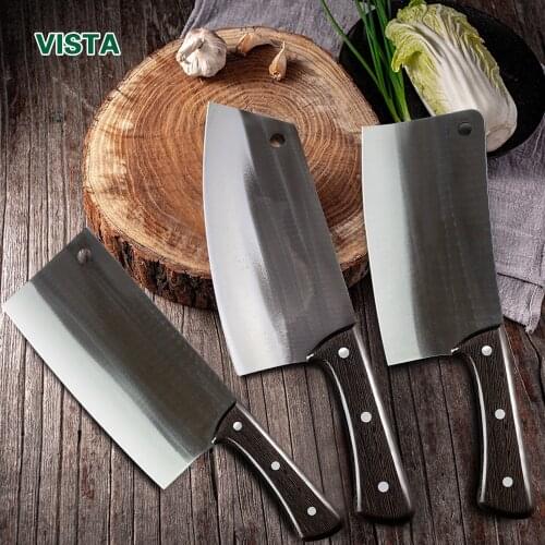 Chinese butcher knife Kitchen Chef Knife Stainless Steel Razor Sharp Slicing Knife Meat Chopping Knife Wood Handle Cleaver Knife