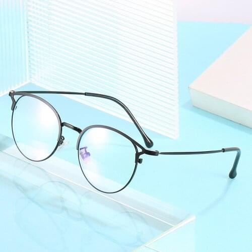 Blue Light Blocking Glasses Anti Eye Strain Fashion Metal Frame Glasses For Reading Play Computer LL@17