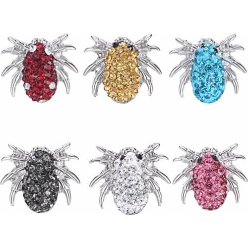 Wholesale 5PCS Spider Snap Button Charms For Women Diy Jewelry Accessory Fit Bracelet Wristband and Pendant LSSN019*5