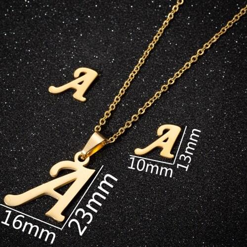 Stainless Steel 26 Letters Initial Necklace for Women Alphabet Necklaces Pendants Kolye Collier Friends Family Necklace