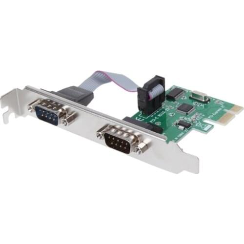 PCI-E PCI to Dual Serial DB9 RS232 Serial Controller Adapter Card Express 2-Port