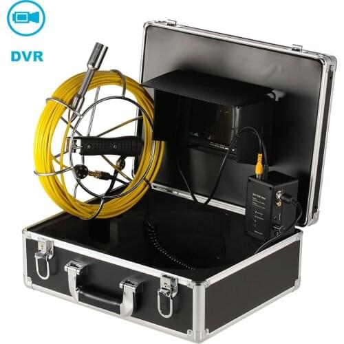 20M Fiberglass Cable 7'' TFT LCD Drain Inspection Camera System With DVR Borescope Pipe Sewer Camera Portable Aluminum Case