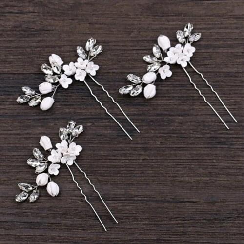 Bride Hairpins Wedding Luxury Decoration Headwear Jewelry Floral Elegant Stick Headpieces