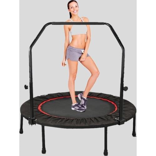 Foldable Children’s Adult Trampoline, Easy To Carry Jumping Bed Indoors And Outdoors, Gym Trampolines With Handrails 36-48 Inch