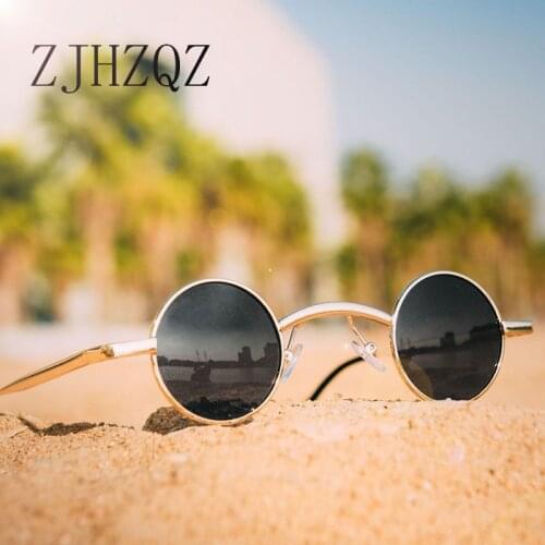 Fashion Mens John Lennon Metal Steampunk Polarized Sunglasses Small Round Lens Eyewears Punk Vintage Eyeglasses Retro Outdoor