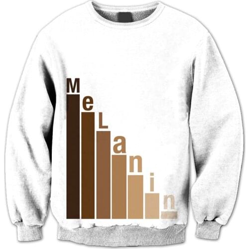 REAL American US SIZE Melanin x Brown Skin Girl 3D Sublimation Print Plus size Crew neck Sweatshirt Big sizes 3XL 4xl 5xl 6xl