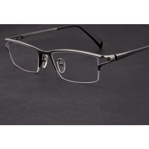 Titanium Glasses Frame Men Vintage Half Rim Eye Glasses Man Optical Myopia Prescription Eyeglasses Frames Eyewear Clear Oculos