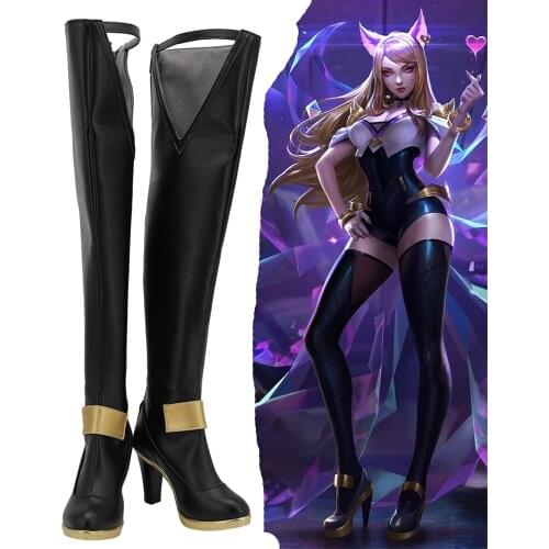 LOL KDA Ahri The Nine-Tailed Fox Cosplay Shoes Boots Halloween Costumes Accessory Custom Made