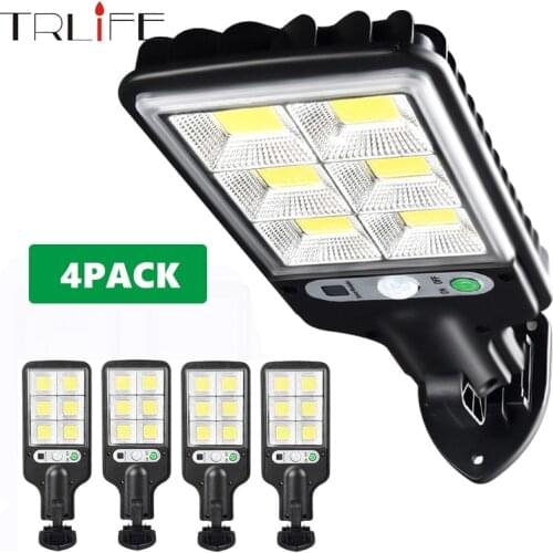 4PACK Solar Lamp Outdoor IP65 Waterproof Street Lights Motion Sensor Solar Home LED Garden Wall Light Human Body Induction Smart