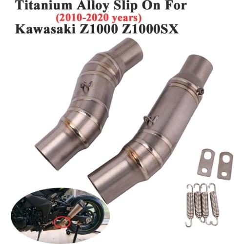 Titanium Alloy Slip On For Kawasaki Z1000 ABS Z1000SX 2010 - 2020 Motorcycle Exhaust Escape Modified Middle Link Pipe Left Right