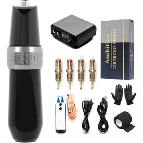 Top High Quality Original Bronc-V7 Rotary Tattoo Machine Pen Swiss Motor Strong Quiet With Mini LCD Digtal Power Kit