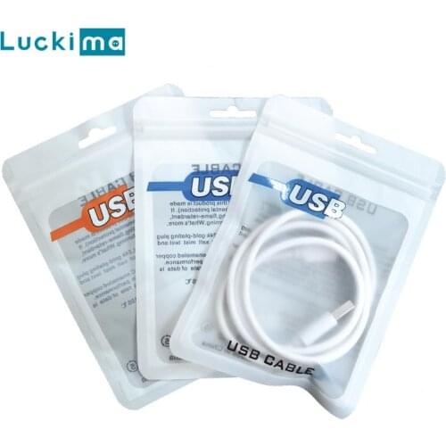100pcs 2sizes Matte Zip Lock Bag Plastic Packaging Pouches Sealing Zipper Bags Sealing Storage Bag for USB Cable Jewelry