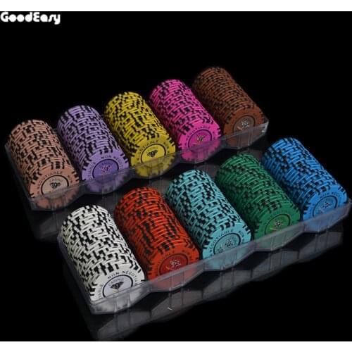 100PCS/SET 13.5g/pcs Poker Chips Sets,Diamond Poker Chips 14 colors Clay Casino Chips Texas Hold'em Poker Sets With Acrylic Box