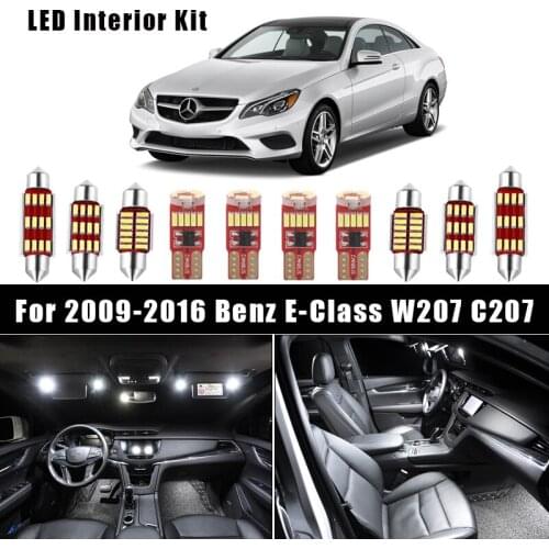 12 Bulbs White Canbus LED Car interior Light Kit For 2009-2016 Mercedes Benz E-Class W207 C207 Coupe Dome Map Reading Lamp
